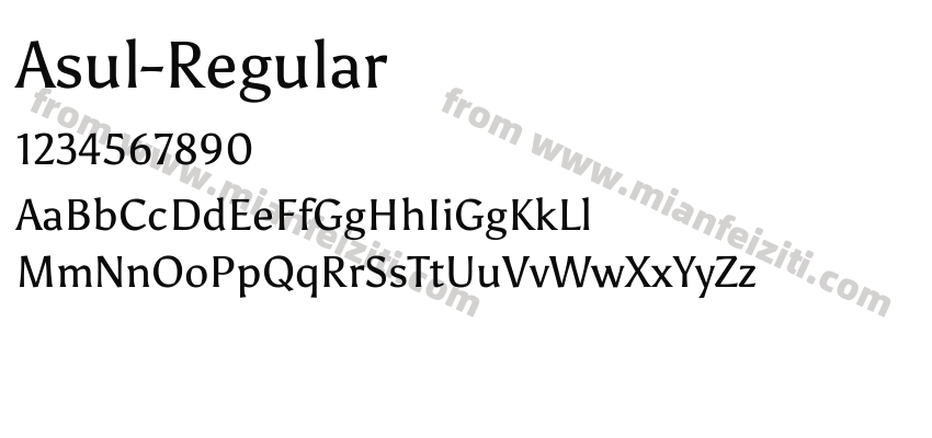 Asul-Regular字体预览