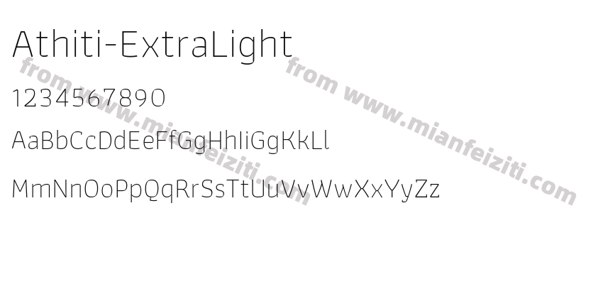 Athiti-ExtraLight字体预览