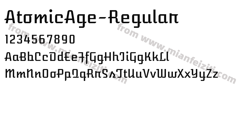 AtomicAge-Regular字体预览