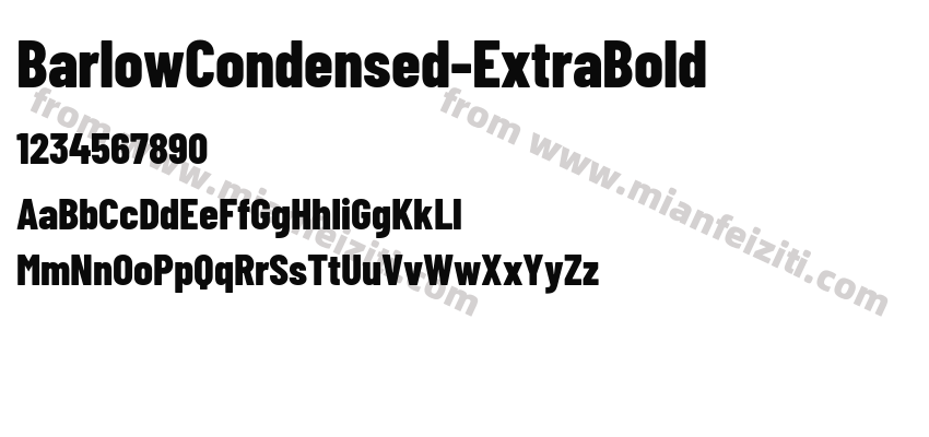 BarlowCondensed-ExtraBold字体预览