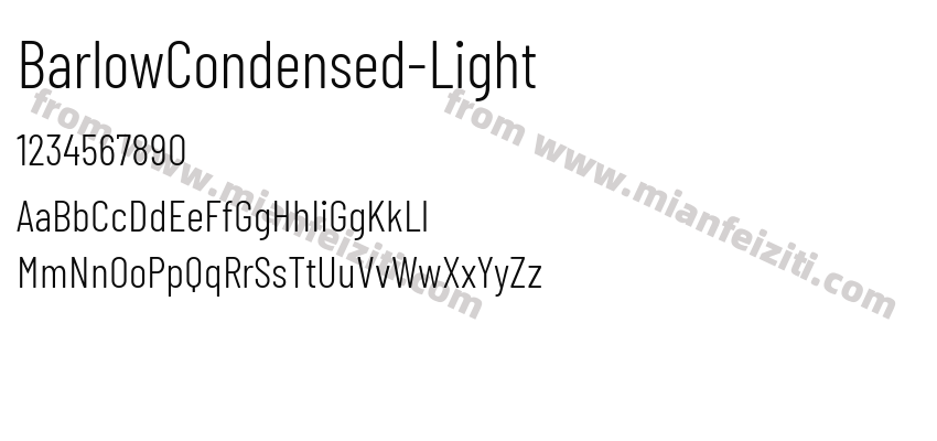 BarlowCondensed-Light字体预览