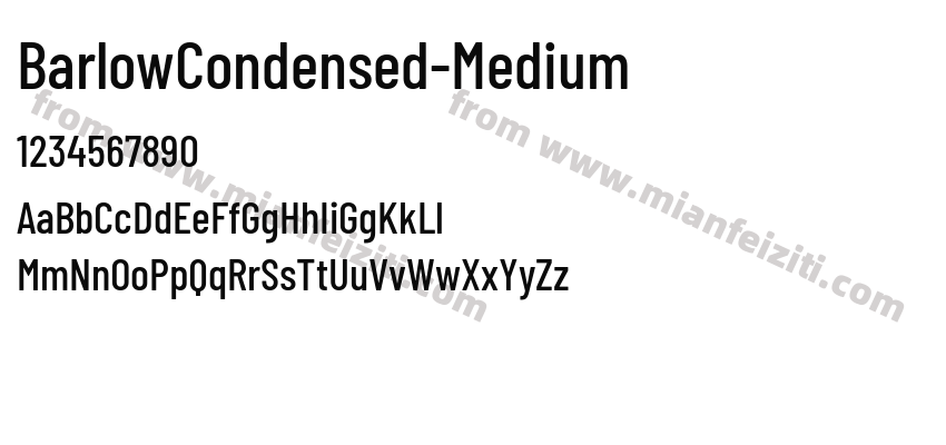 BarlowCondensed-Medium字体预览