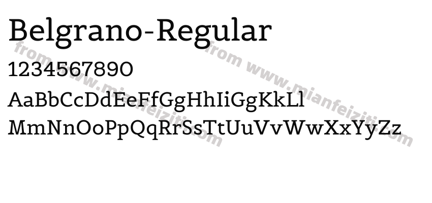 Belgrano-Regular字体预览