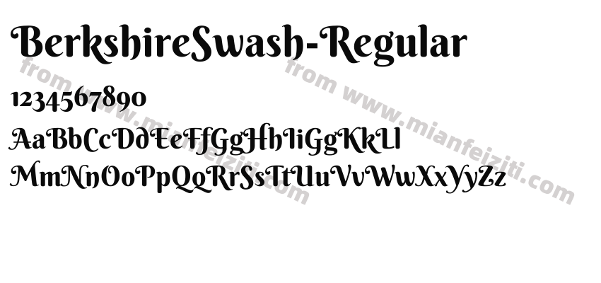 BerkshireSwash-Regular字体预览