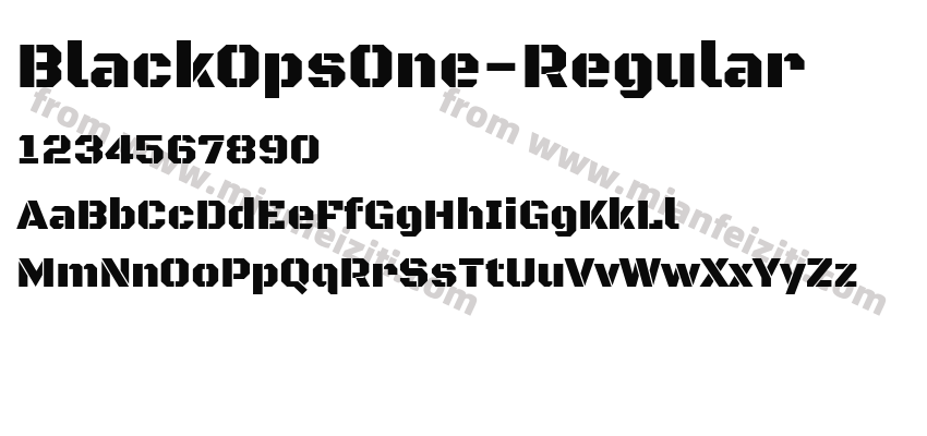 BlackOpsOne-Regular字体预览