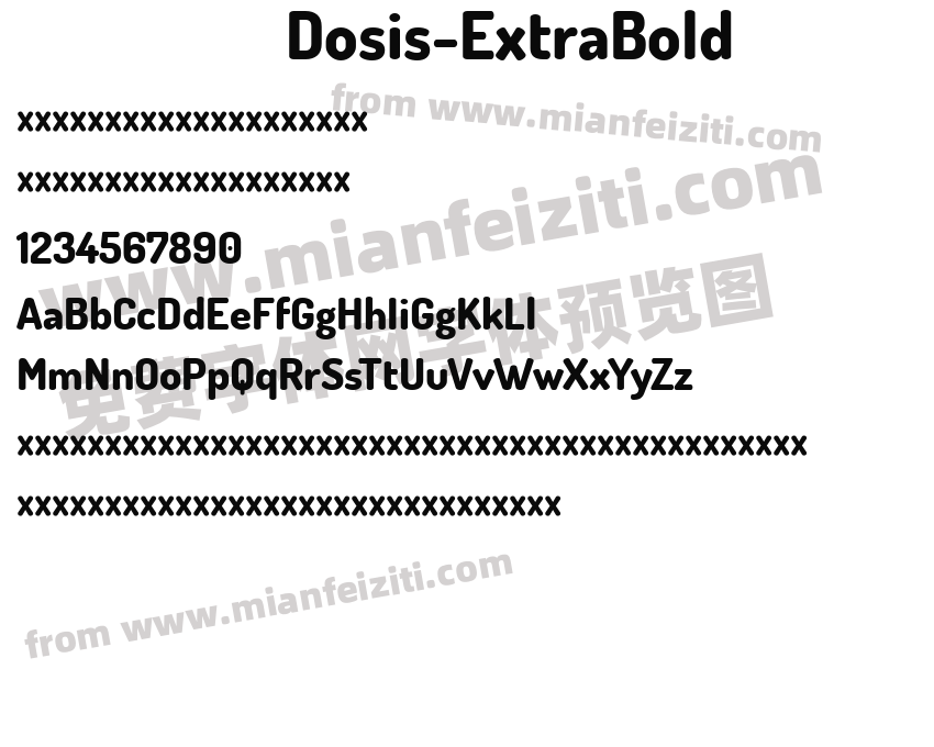 Dosis-ExtraBold字体预览