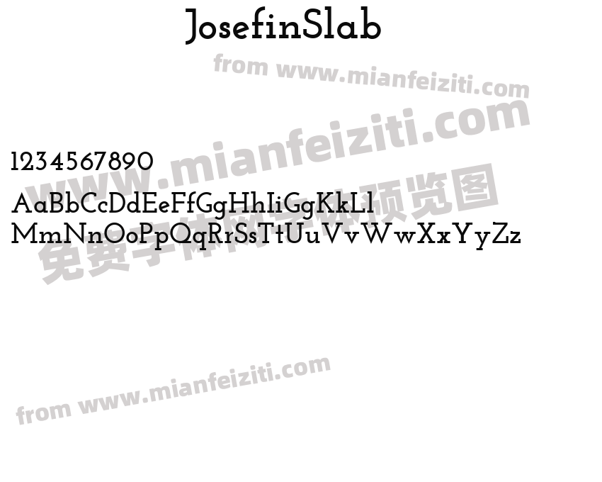 JosefinSlab字体预览