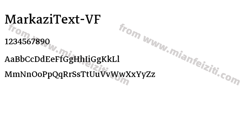 MarkaziText-VF字体预览