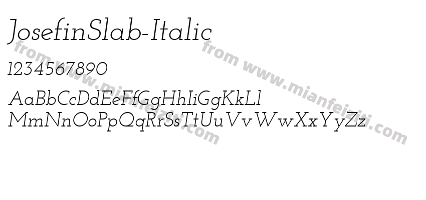 Josefin Slab Italic预览图2