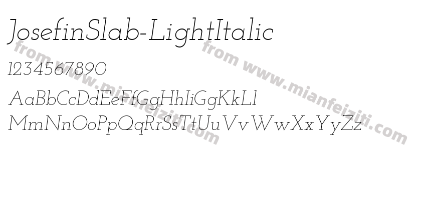 Josefin Slab Light Italic预览图2