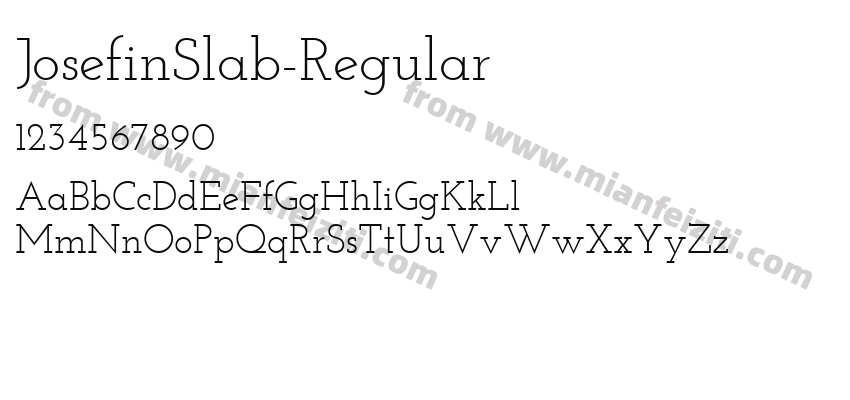 JosefinSlab-Regular字体预览