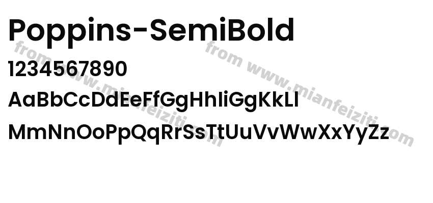 Poppins-SemiBold字体预览