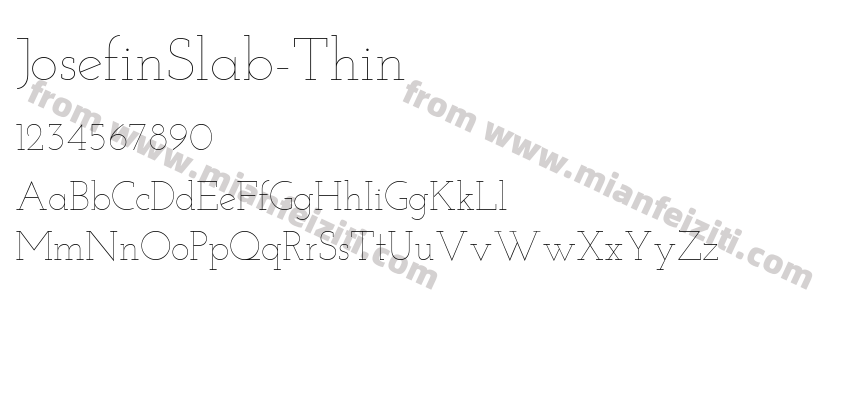 JosefinSlab-Thin字体预览
