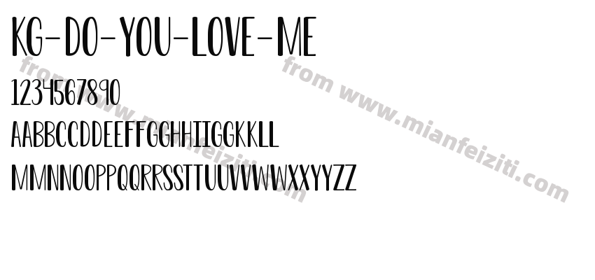 KG-Do-You-Love-Me字体预览