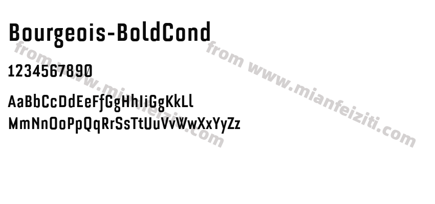 Bourgeois-BoldCond字体预览