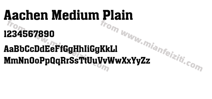 Aachen Medium Plain字体预览