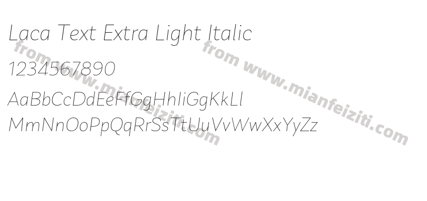 Laca Text Extra Light Italic预览图2