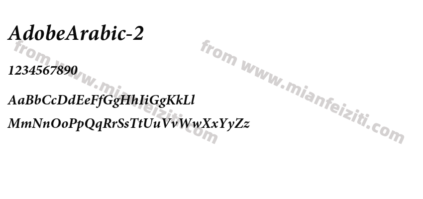 AdobeArabic-2字体预览