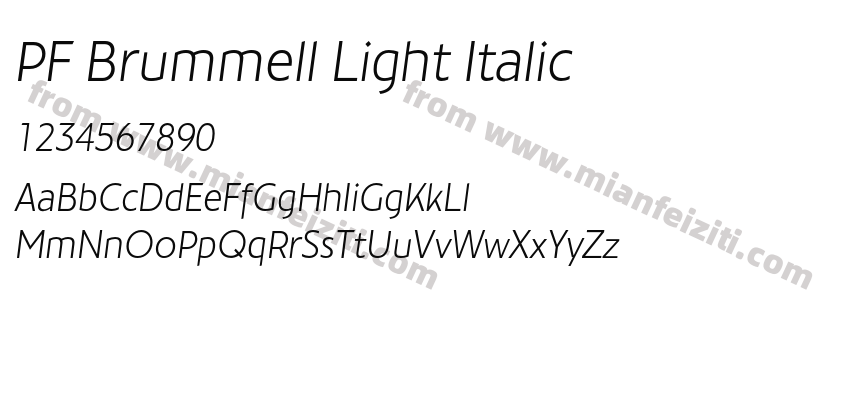 PF Brummell Light Italic预览图2