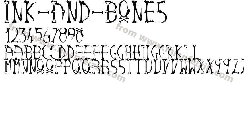 Ink-And-Bones字体预览