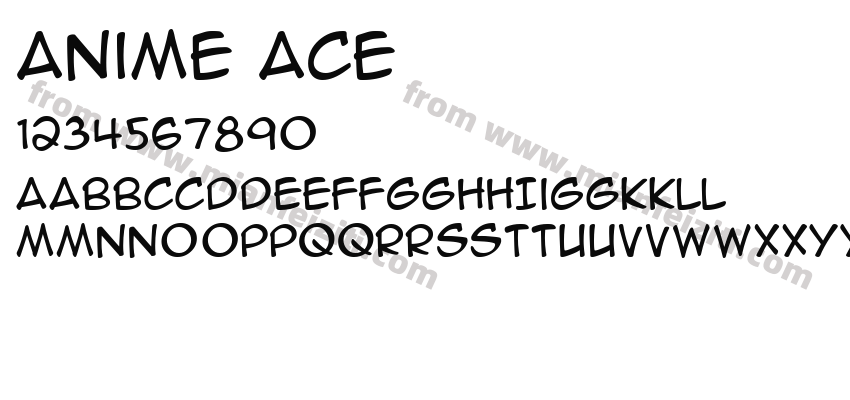 Anime Ace字体预览