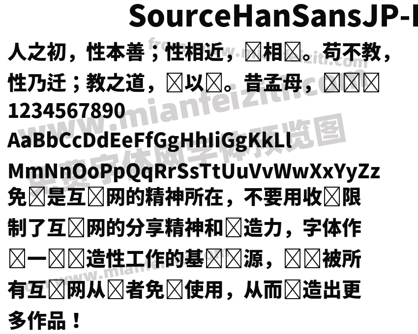 Source Han SansJP Heavy预览图2