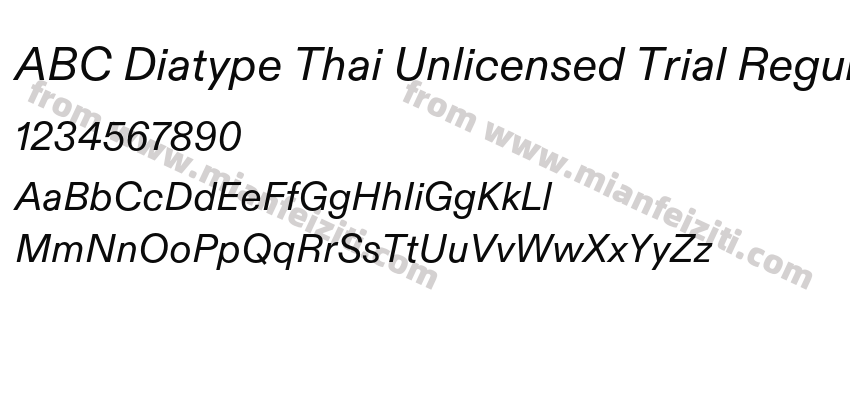 ABC Diatype Thai Unlicensed Trial Regular Italic预览图2
