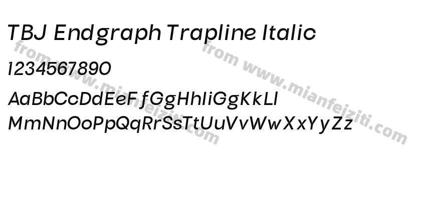 TBJ Endgraph Trapline Italic预览图2