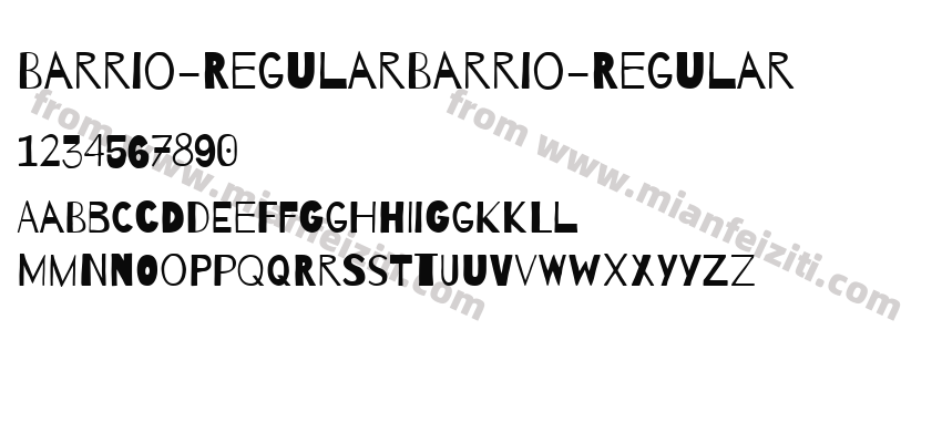 Barrio-RegularBarrio-Regular字体预览