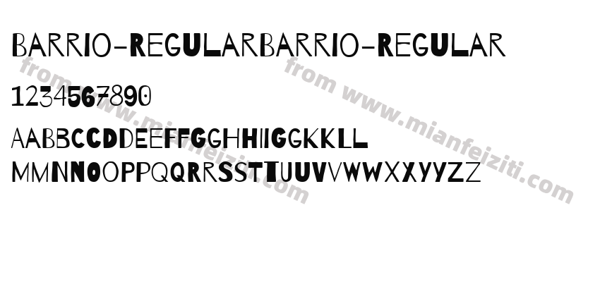 Barrio-RegularBarrio-Regular预览图2
