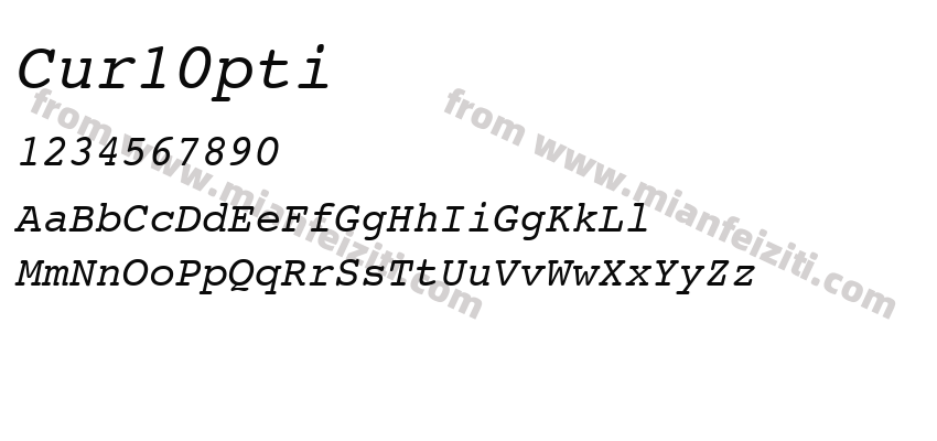 Courier 10 Pitch Italic BT预览图2