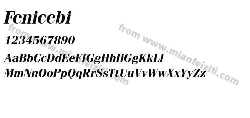 FeniceIT CbyBT Bold Italic预览图2