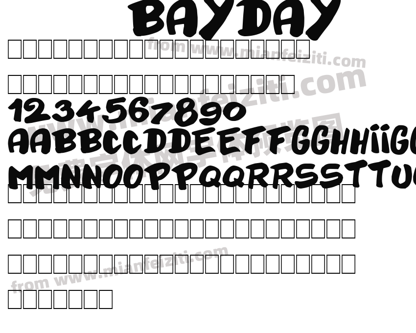 Bayday字体预览