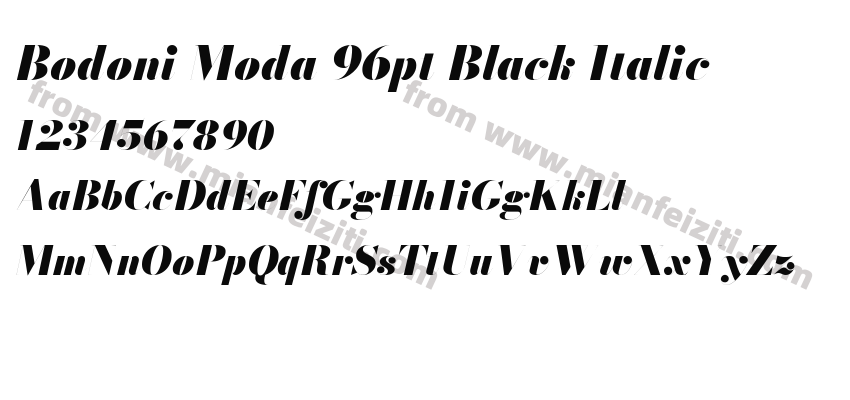 Bodoni Moda 96pt Black Italic预览图2