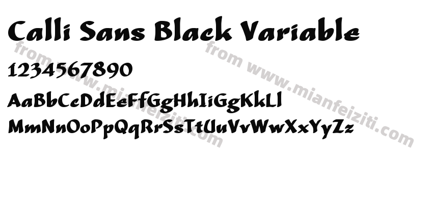 Calli Sans Black Variable预览图2