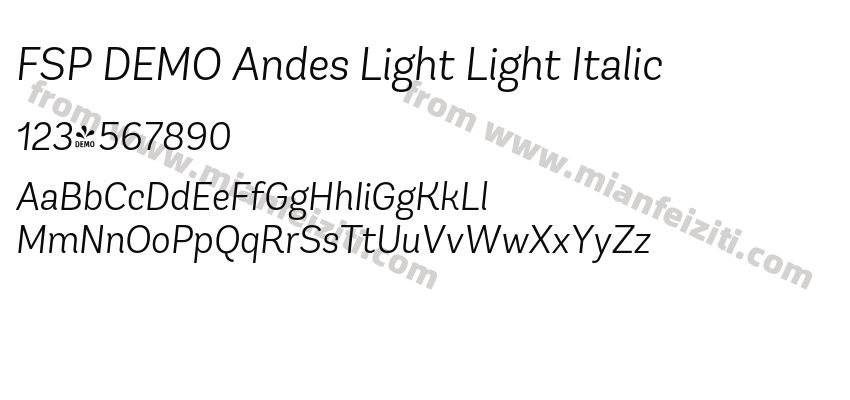 FSP DEMO Andes Light Light Italic预览图2