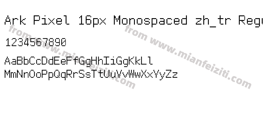 Ark Pixel 16px Monospaced zh_tr Regular预览图2