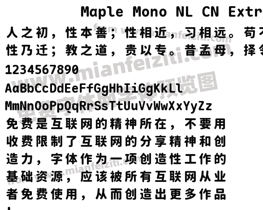 Maple Mono NL CN Extra Bold预览图2