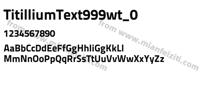 TitilliumText999wt_0字体预览