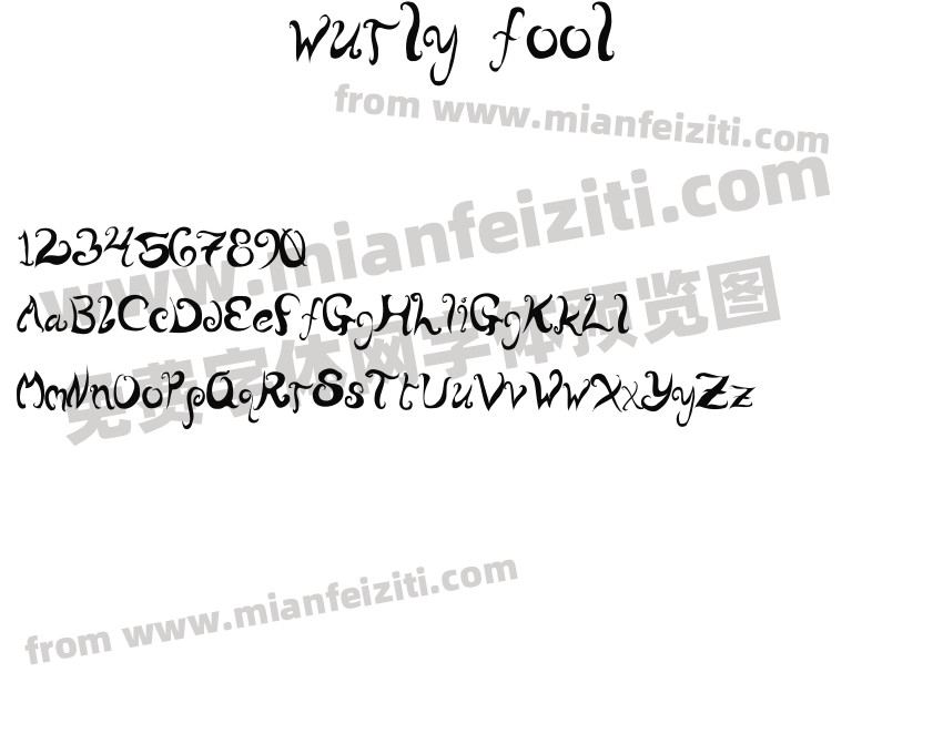 wurly fool字体预览