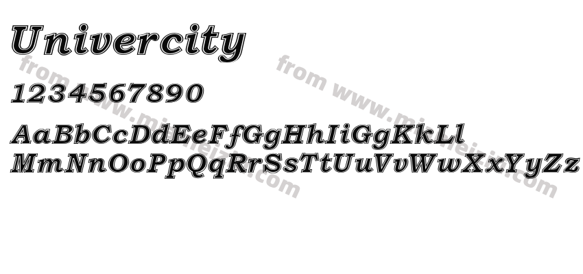 Univercity字体预览