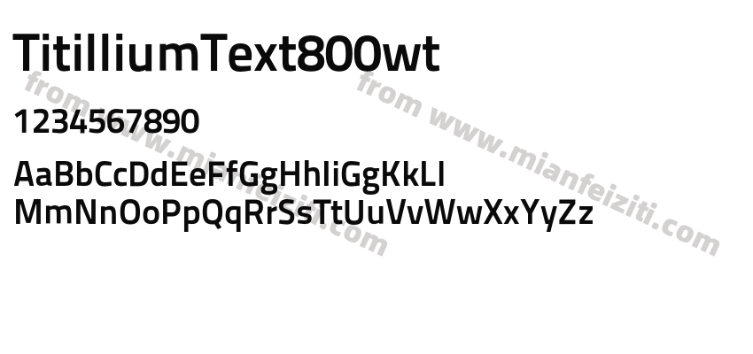 TitilliumText800wt字体预览