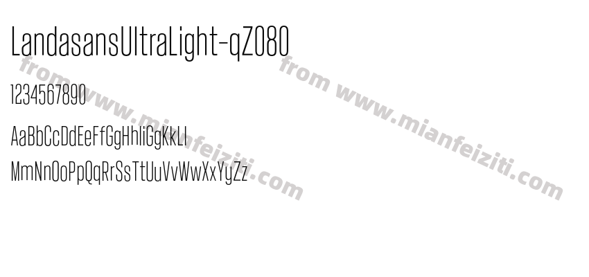 LandasansUltraLight-qZ080字体预览