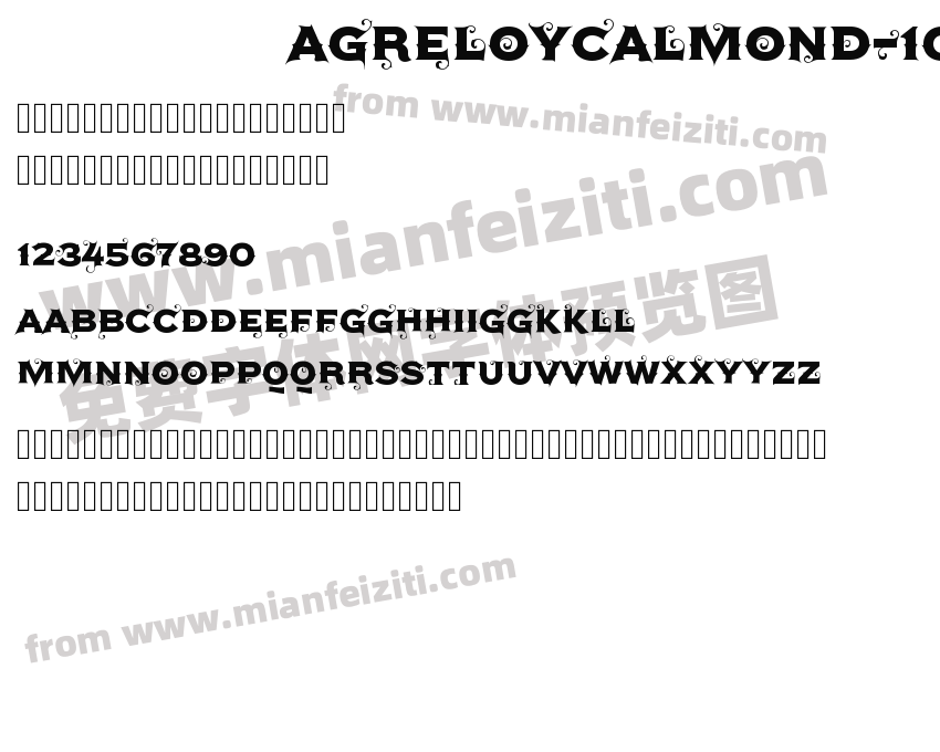 Agreloycalmond-1GjxM字体预览